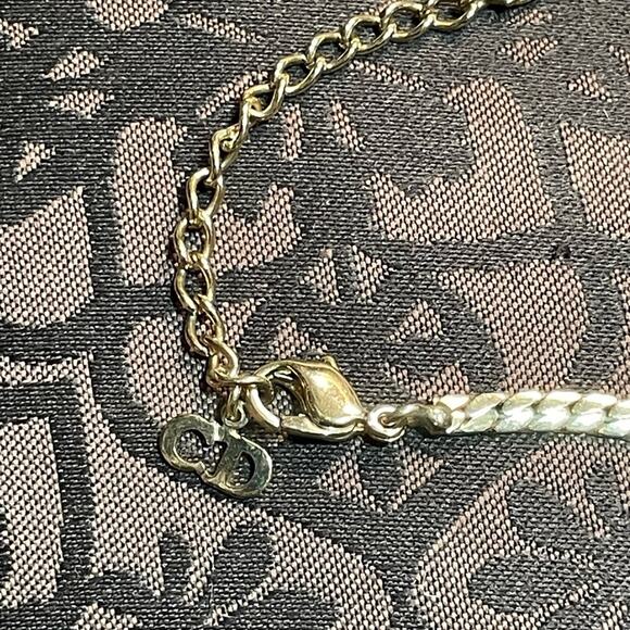 Christian Dior Pave Studded Gold tone Necklace with adjustable chain. - Picture 5 of 5
